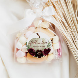 Rustikales Burgund Pumpkin Fall in Liebe Runder Aufkleber