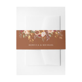 Rustikales Burgund Terracotta Hochzeit Einladungsbanderole