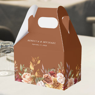 Rustikales Burgund Terracotta Hochzeit Geschenkschachtel