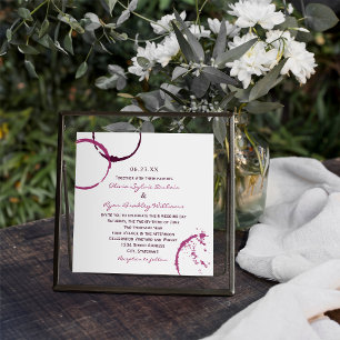 Rustikales Burgund Weinfest Hochzeit Einladung