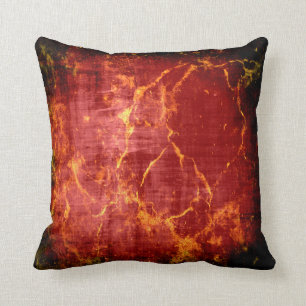 Rustikales Burgunder-Schwarzes und Goldmarmor Kissen