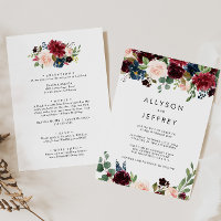 Rustikales Burgundy Back & Front Formal Wedding