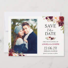 Rustikales Burgundy Blush Save the Date Foto
