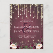 Rustikales Burgundy-Holz-Streichleuchten Save the