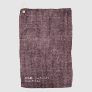 Rustikales Burgundy Linen Texture Golfhandtuch
