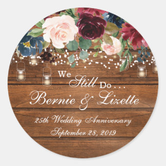 Rustikales Burgundy Navy Stickers