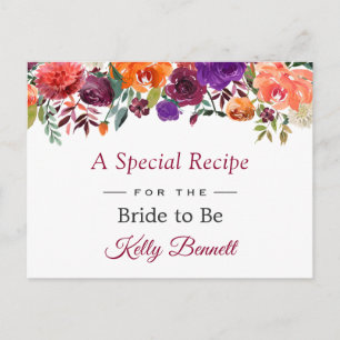 Rustikales Burgundy Orange Brautparty Rezept Postkarte