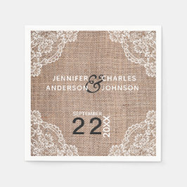 Rustikales Burlap-Fabric Lace | Napkins Serviette