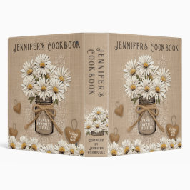 Rustikales Burlap, Lace, Mason Jar Daisies 3,8 Cm Ordner