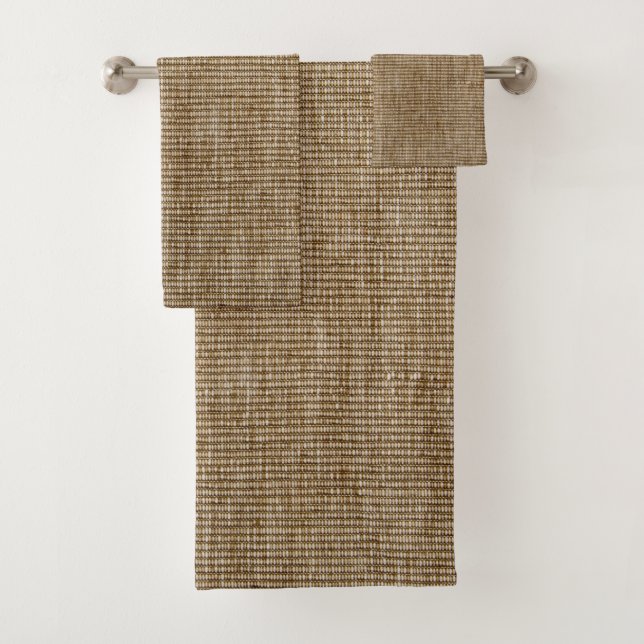 Rustikales Burlap Nature Pattern Badetuch Set (Insitu)