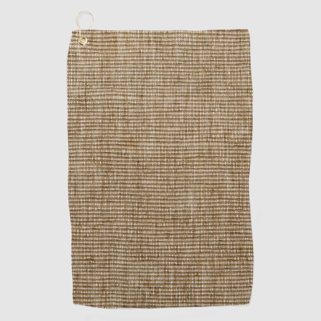 Rustikales Burlap Nature Pattern Golf Handtuch - E (Vorderseite)