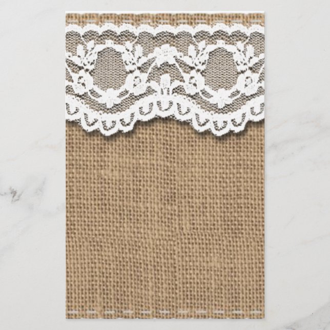 Rustikales Burlap und Lace (Vorderseite)