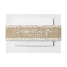 Rustikales Burlap und Lace | Glücklich immer nach Einladungsbanderole