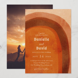 Rustikales Burnt Orange Arch Foto Moderne Hochzeit Einladung
