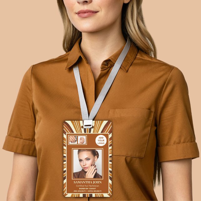 Rustikales Business Logo Nail Salon FotoCollage Ausweis (Von Creator hochgeladen)