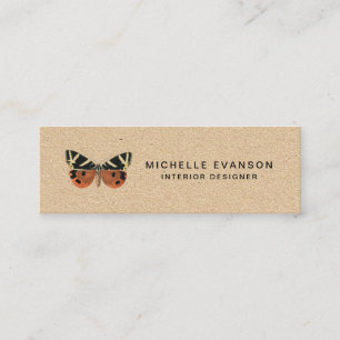 Rustikales Butterfly-Logo Mini Visitenkarte