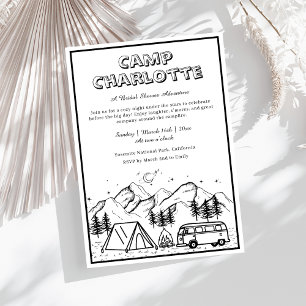 Rustikales Camp Bride Mountain Brautparty Einladung