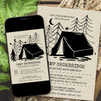 Rustikales Camp Out Silhouette Camping Geburtstag