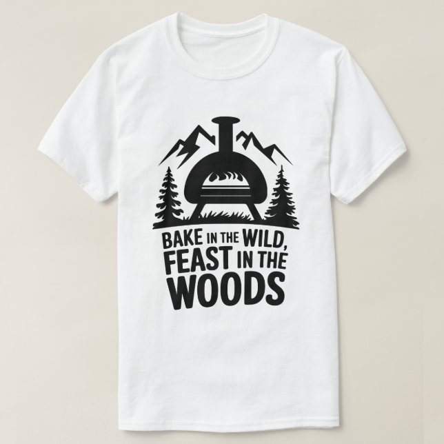Rustikales Campfire Baking Wild Forest Design T-Shirt (Design vorne)
