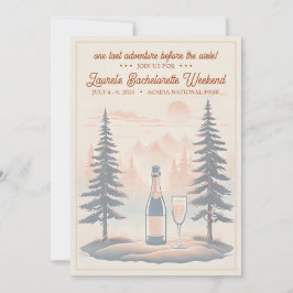 Rustikales Camping Bachelorette Einladung, 12x18 n Einladung