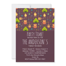 Rustikales Camping Muster Zelte und Gitarren Wiede