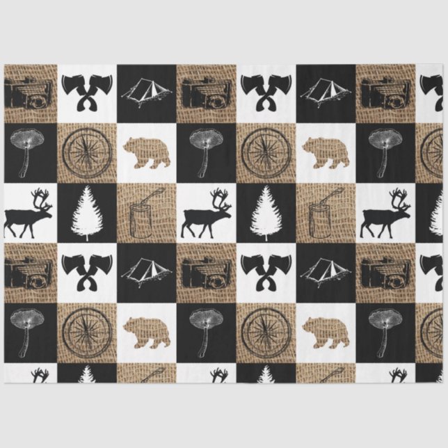 Rustikales Camping Outdoor Adventure Seidenpapier (Vorderseite)