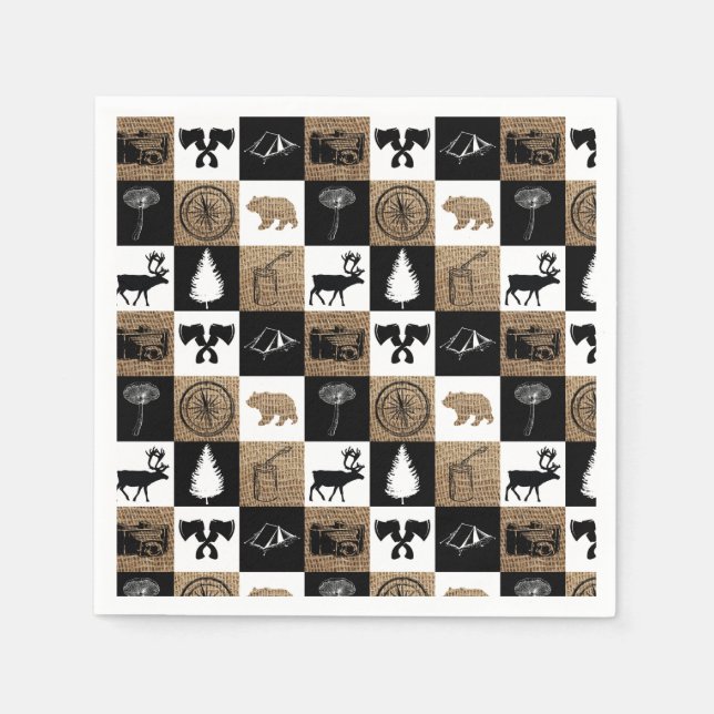 Rustikales Camping Outdoor Adventure Serviette (Vorderseite)