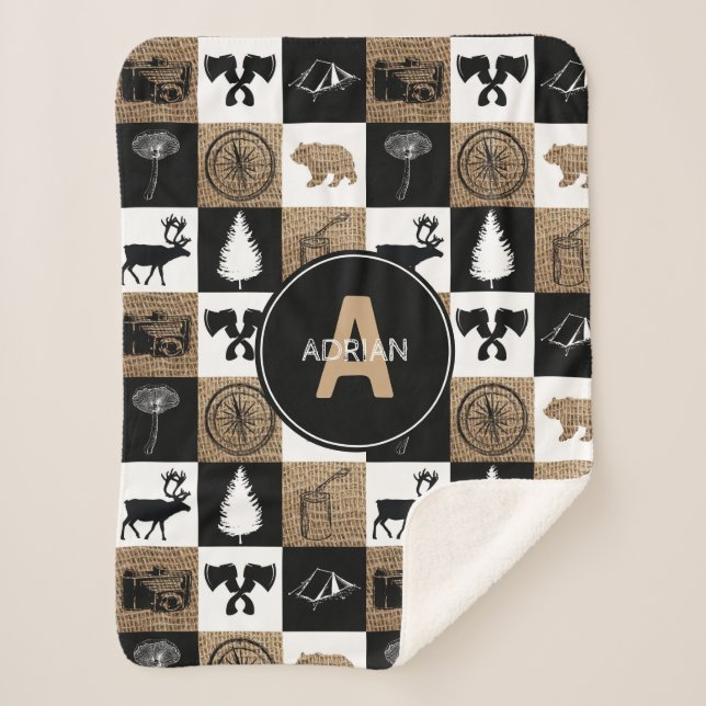 Rustikales Camping Outdoor Adventure Sherpadecke (Vorderseite)