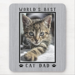 Rustikales Cat Vater Paw Prints Foto Mousepad