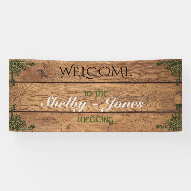 Rustikales Celtic Claddagh Wedding Banner (Horizontal)