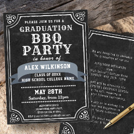 Rustikales Chalkboard Backyard GRILLEN Party Einfa Einladung
