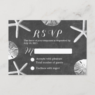 Rustikales Chalkboard Beach Wedding UAWG RSVP Karte