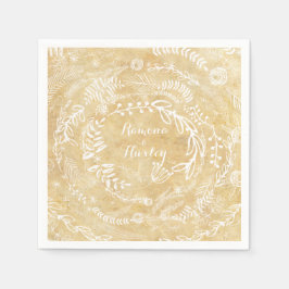 Rustikales Chalkboard Blumengarten Serviette