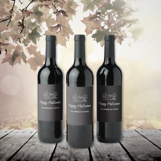 Rustikales Chalkboard Einfaches Halloween-Party Pu Weinetikett (Von Creator hochgeladen)