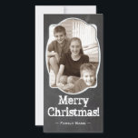Rustikales Chalkboard Foto Weihnachtskarte Feiertagskarte<br><div class="desc">Diese rustikale Weihnachts- oder Urlaubskarte zeichnet sich durch ein charmantes Design aus. Die einfache Vorlage erlaubt es Ihnen,  Ihr eigenes Foto hochzuladen.</div>