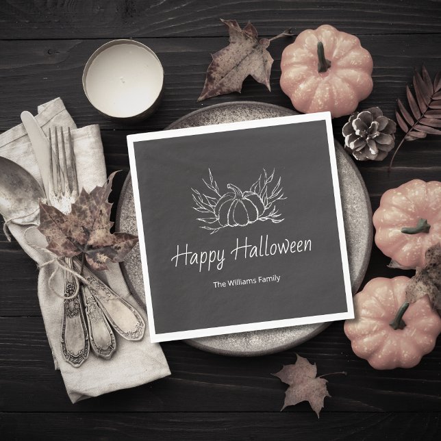 Rustikales Chalkboard Halloween-Party Simple Pumpk Serviette (Von Creator hochgeladen)