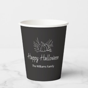 Rustikales Chalkboard Happy Halloween Simple Pumpk Pappbecher