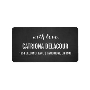 Rustikales Chalkboard mit Liebe-Script-Adressliste Adressaufkleber