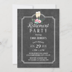 Rustikales Chalkboard: Party für Rentenzahlungen Einladung