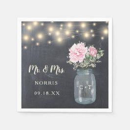Rustikales Chalkboard Peony Floral Mason Jar | Hoc Serviette