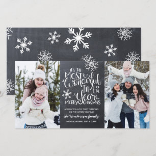 Rustikales Chalkboard Snowflake Frohe Weihnachten Karte