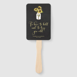 Rustikales Chalkboard Sonnenblumen auf Mason Jar W Fächer