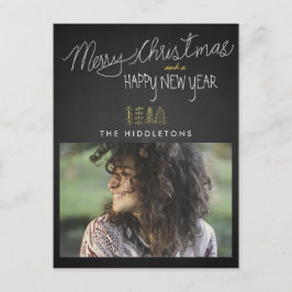 Rustikales Chalkboard Typografie Holiday Foto Feiertagspostkarte