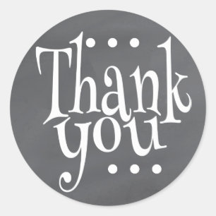 Rustikales Chalkboard Vielen Dank Siegel Runder Aufkleber