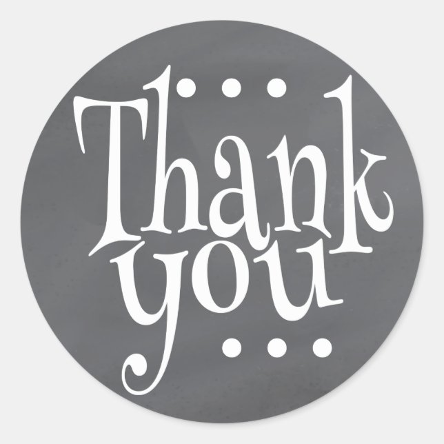 Rustikales Chalkboard Vielen Dank Siegel Runder Aufkleber (Vorderseite)