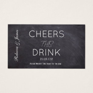 Rustikales Chalkboard WedgeDrink Voucher Ticket