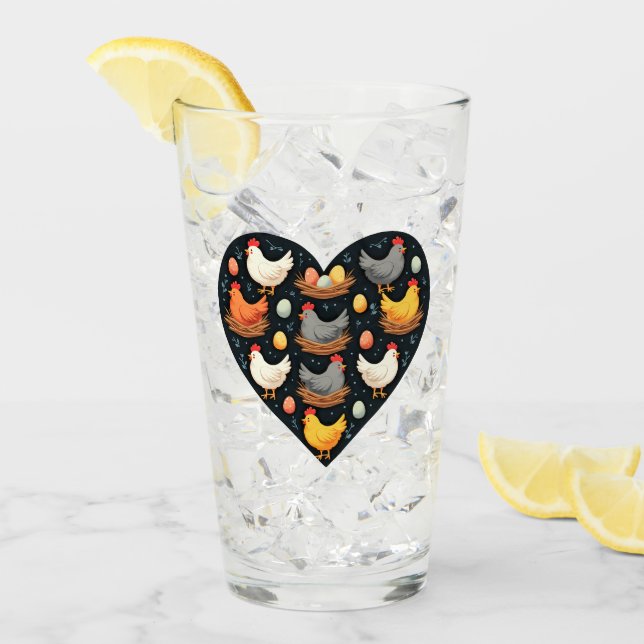 Rustikales Charm Cotattcore Farm Chicken Muster Glas (Vorderseite Ice)