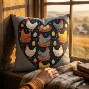 Rustikales Charm Cotattcore Farm Chicken Muster Kissen