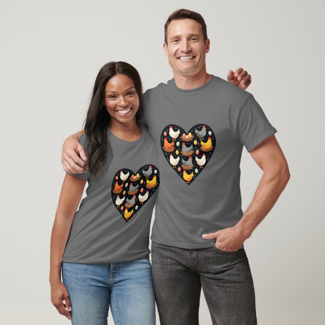 Rustikales Charm Cotattcore Farm Chicken Muster T-Shirt (Unisex)