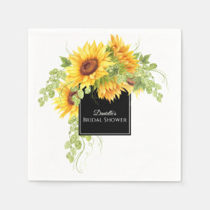 Rustikales Charm Sonnenblumen Brautparty Serviette